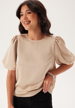 VILA Viellette 2/4 SATIN PUFF TOP S Cement 36 VILA Viellette 2/4 SATIN PUFF TOP S Cement 36