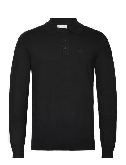 Lindbergh Ecovero L/S Polo - Black - XXL
