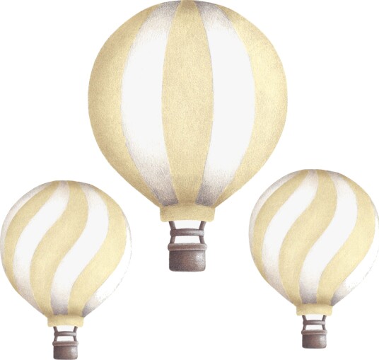 Stickstay Vintage Balloon Set Veggklistremerke, Lemon Stickstay Vintage Balloon Set Veggklistremerke, Lemon