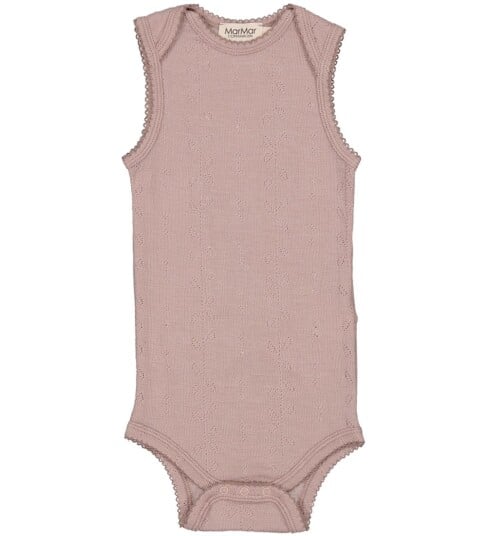 MarMar Body un/æ Ull Pointelle Bini Brent Rose MarMar 1½ år 86 Body uten ermer Rosa