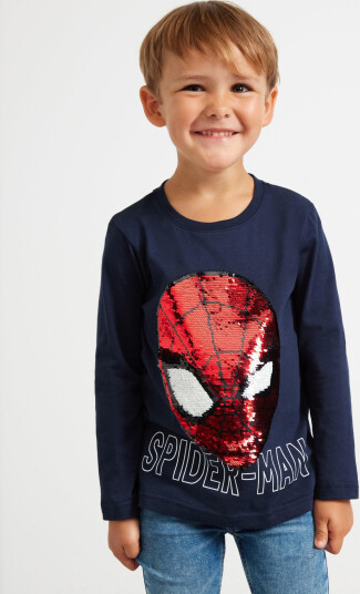 Lindex Spider-Man Langermet Topp Navy 128