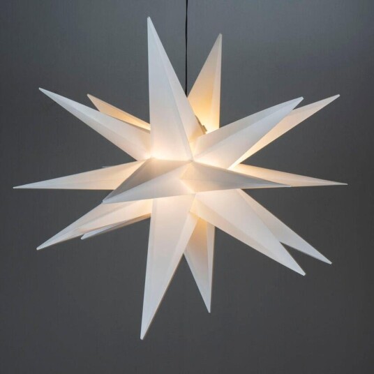 3D-stjerne med LED og dimmer utendørs – 100 cm – Hvit - Hvit