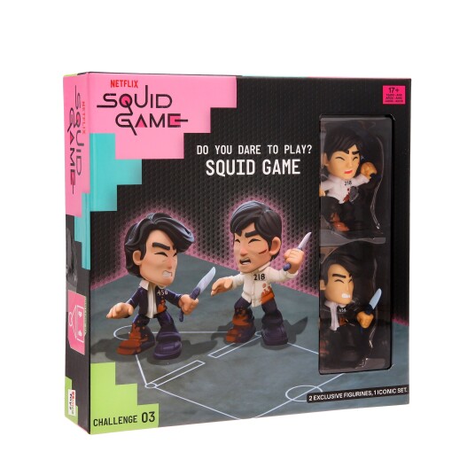 Squid Game Brettspill med Tre Utfordringer og Figurer Squid Game Brettspill med Tre Utfordringer og Figurer