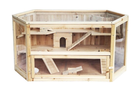 Sekskantet Hamsterbur I Tre 90Cm
