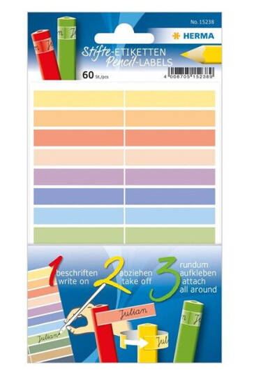 HERMA Pencil labels as name stickers for coloured pencils 10 x 46 mm self-adhesive