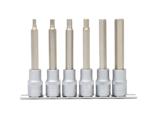 Ks Tools 911.1336, Støpselsett, 1/2", 6 Hoder, Kromvanadiumstål, Din 3120, Iso 1174, Din 7422, 750 G