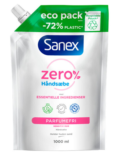 Sanex Zero % liquid handsoap 1000 ml. refill