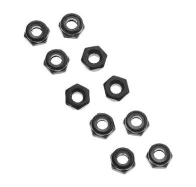 Axial AXA1052 Thin Nylon Locking M3 Hex Nut Black (10)