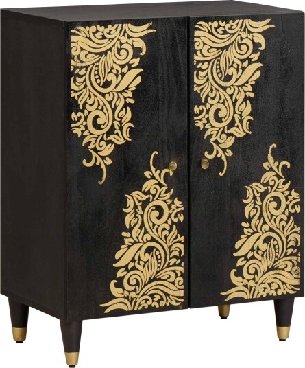 Serviesskap Svart 60 x 33 x 75 cm Massiv mango tre Serviesskap Svart 60 x 33 x 75 cm Massiv mango tre