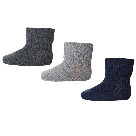 mp denmark cotton rib baby socks 3pk – multi 19/21