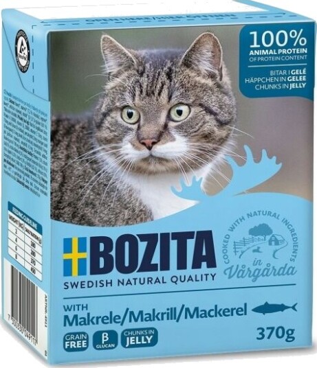 Bozita Makrell i Gelé 370 g - Våtfôr for Katter med Svenske Ingredienser