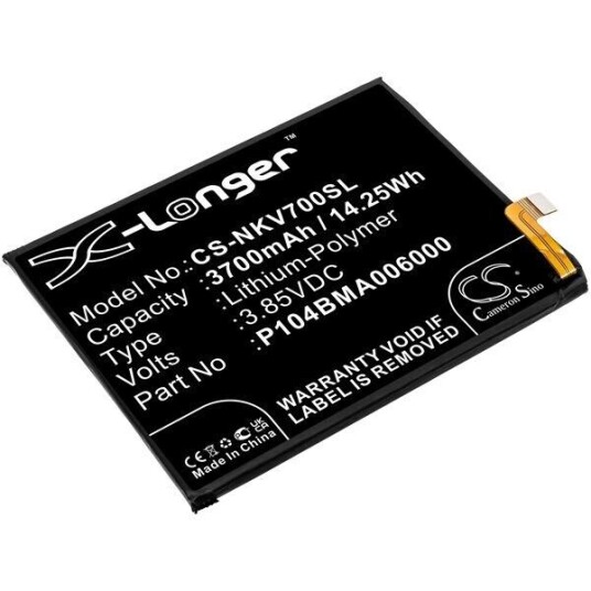 Nokia TA-1322 batteri (3700 mAh 3.85 V, Sort)