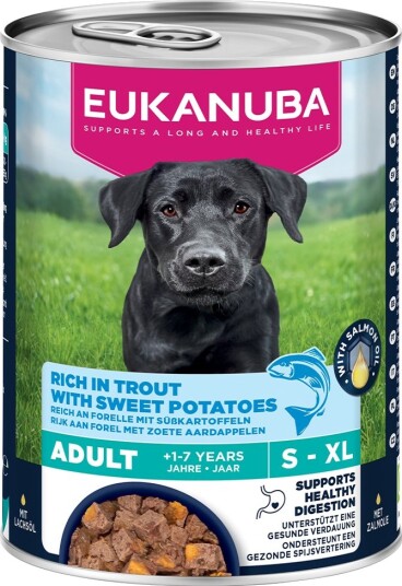 Eukanuba Våtfôr Adult Rik På Ørret Med Søtpoteter Sparepakke 24 X 400 G Eukanuba Våtfôr Adult Rik På Ørret Med Søtpoteter Sparepakke 24 X 400 G
