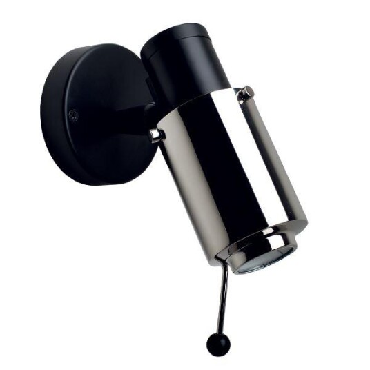 Biny Spot Vegglampe Sort & Nikkel