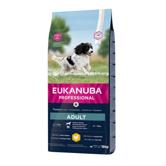 Eukanuba Tørrfôr for Voksne Medium Hunder med Kylling 18 kg Eukanuba Tørrfôr for Voksne Medium Hunder med Kylling 18 kg