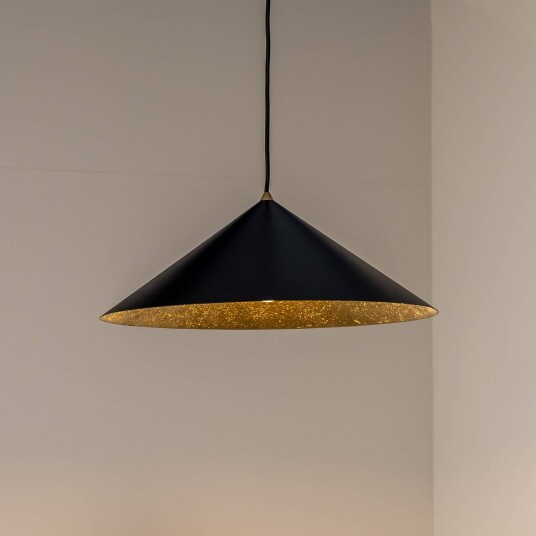Eko-Light Fuji pendellampe komposittfiber svart/gullfarget Ø 50 cm