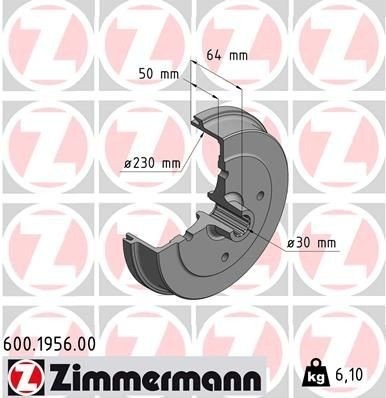 Bremsetrommel ZIMMERMANN 600.1956.00 Bremsetrommel ZIMMERMANN 600.1956.00