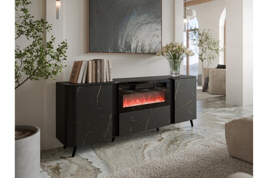 Kommode Clement 200 cm   Svart