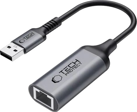 Tech Protect UltraBoost USB A RJ45 Adapter Svart 