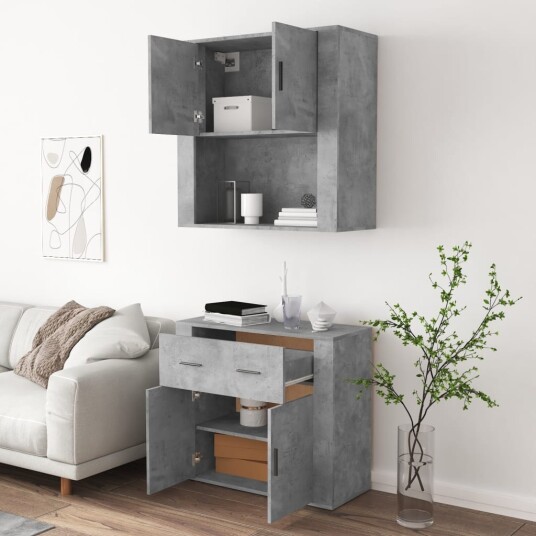  Highboard betonggrå konstruert tre 8720845823009