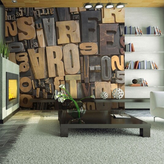 Fototapet Wood Lettering 200x154 - Artgeist sp. z o. o.