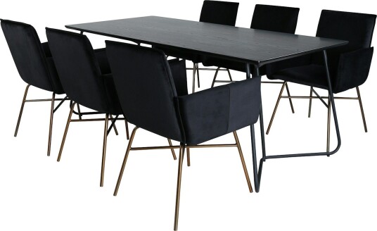 Venture Home Spisegruppe Venture Home Annika Sort med 6 Annika Stoler GR22097