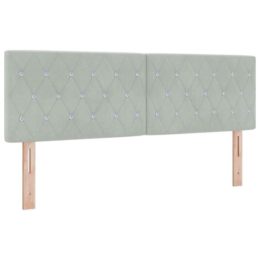 Bokspring Senge med Madrass Lysegrå 140x190 cm Fløyel Bokspring Senge med Madrass Lysegrå 140x190 cm Fløyel