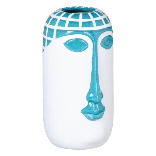 Bigbuy Home Vase 14,5 X 13 X 24,5 Cm Keramikk Blå Hvit