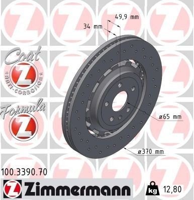 ZIMMERMANN 100.3390.70 Bremseskive