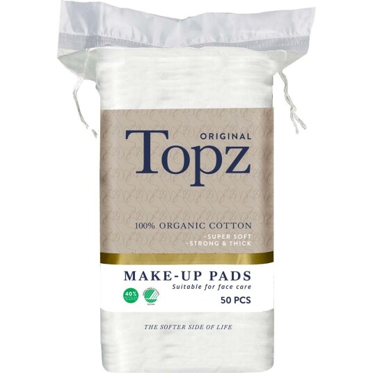 Topz Premium Square Make Up Pads 50 stk Topz Premium Square Make Up Pads 50 stk