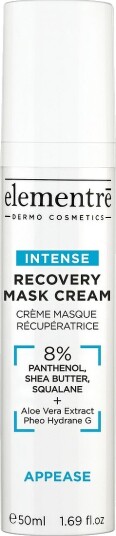 Elementre Recovery Mask Cream 8% Panthenol Shea Butter Squalane 50 ml