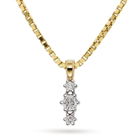 Nora by Gullfunn, Smykke i 375 gult gull med diamanter 0,08 ct