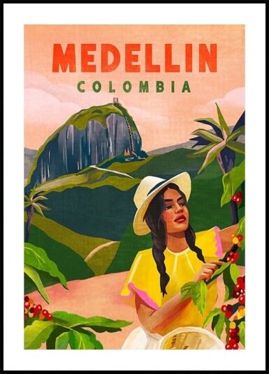 Medellin Colombia Travel Poster Plakat / 40x50cm Medellin Colombia Travel Poster Plakat / 40x50cm