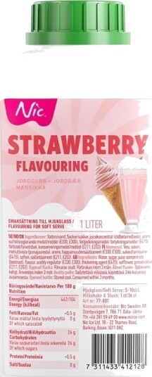 Nic Flavorit smakssirup 1L jordbær