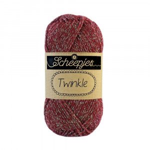 Scheepjes Twinkle Garn Glimmer 932 Mørkerød