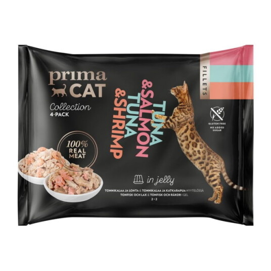 Primacat Tuna & Shrimp Tuna & Salmon In Jelly (4X50 G) Primacat Tuna & Shrimp Tuna & Salmon In Jelly (4X50 G)