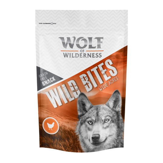 Wolf Of Wilderness Nå Til Spesialpris! "Wild Bites" Hundesnack 180 G Wide Acres Kylling