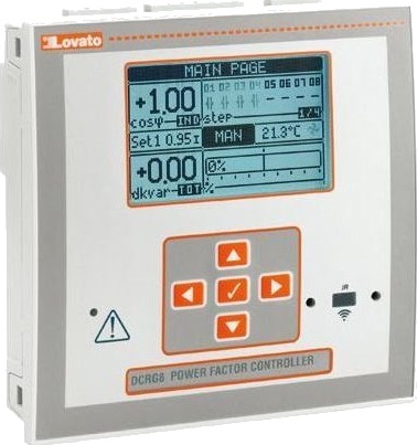 Lovato Electric Automatisk Effektfaktorregulator For 1F Og 3F N/N  Og S/N Systemer Dcrg8