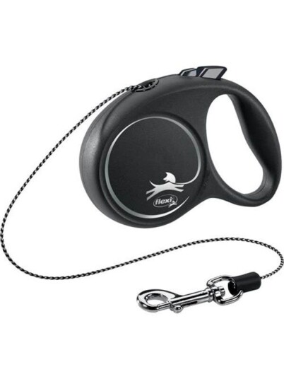 Flexi XS Rullebånd 3 m Sort for Hund - Maks 8 kg