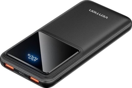 Vention 10000mAh Powerbank med 2xUSB-A, Micro-USB og USB-C - Svart Vention 10000mAh Powerbank med 2xUSB-A, Micro-USB og USB-C - Svart