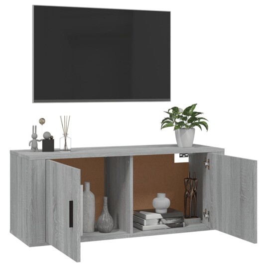  Vegghengt TV benk grå sonoma 100x34,5x40 cm