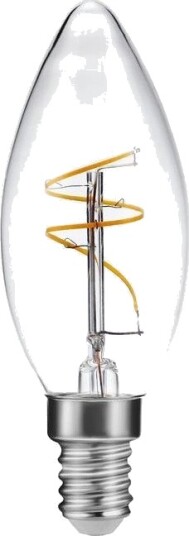 Spl E14 1,5W Slim Flex Filament kronepære   C35 150lm 2200K klart glass   Kulør : Ekstra varm