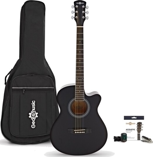 Gear4Music Student Elektroakustisk Gitar Natur med 15 W Forsterkerpakke
