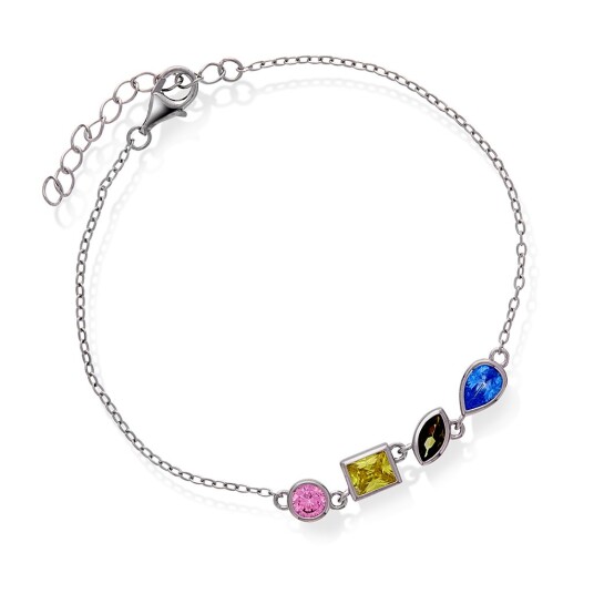 Pan Jewelry Armbånd i 925 sølv med farget zirkonia Pan Jewelry Armbånd i 925 sølv med farget zirkonia