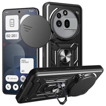 Nothing Phone 3a Pro Hybrid deksel med Roterende Ring med Kameraskjold Svart