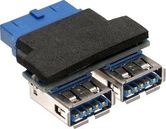 Inline 33444I 2X Usb A Usb 3.0 19Pin 0,05 M Svart Blå