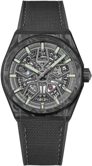 Zenith Herreklokke 10.9000.670 80.R795 Defy Classic Sort/Gummi Ø41 mm