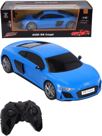 Audi R8 Coupe Radiostyrt bil med lys blå 28 cm