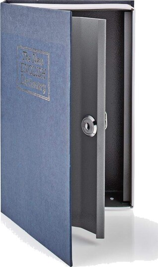 Hvelv | Book Sikker | Nøkkellås | Innendørs | Medium | indre Volume: 1.6 l | 2 Keys Inkludert | Blå / Sølv