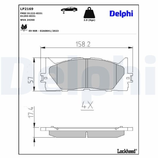 Bremseklosser DELPHI LP2169 Bremseklosser DELPHI LP2169